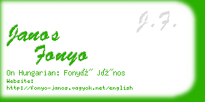 janos fonyo business card