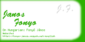 janos fonyo business card